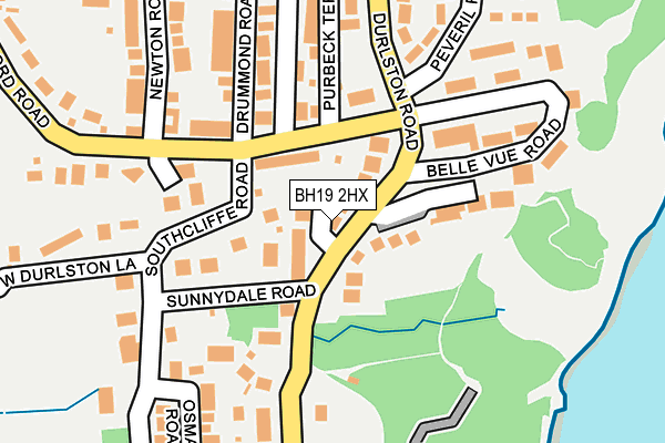 BH19 2HX map - OS OpenMap – Local (Ordnance Survey)
