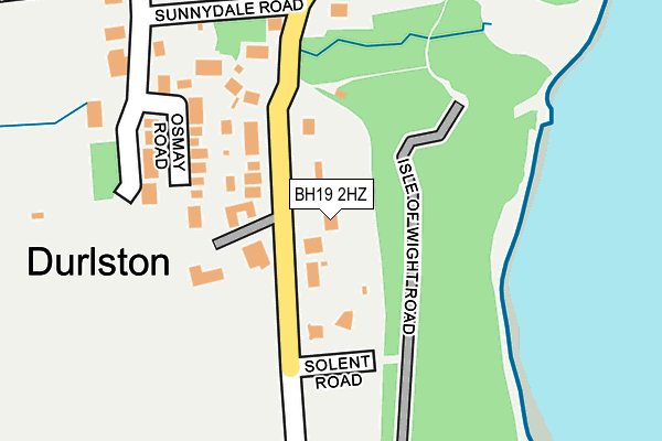 BH19 2HZ map - OS OpenMap – Local (Ordnance Survey)