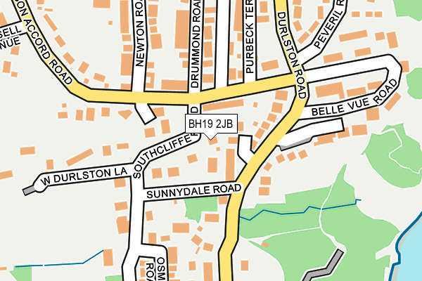 BH19 2JB map - OS OpenMap – Local (Ordnance Survey)