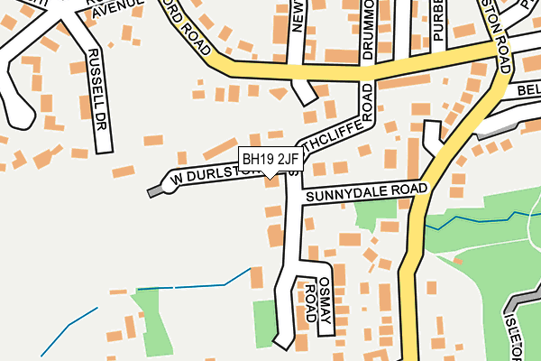 BH19 2JF map - OS OpenMap – Local (Ordnance Survey)