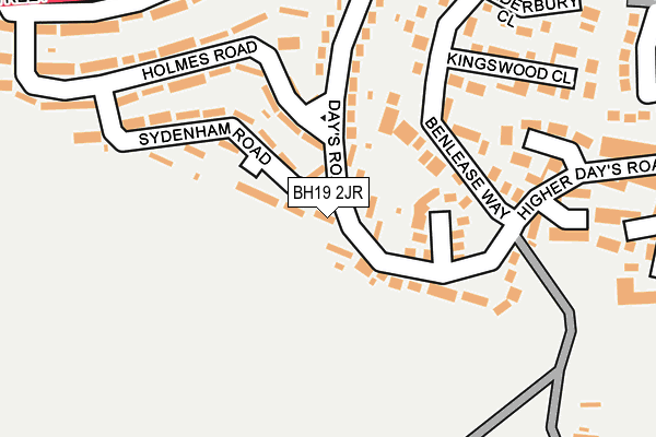 BH19 2JR map - OS OpenMap – Local (Ordnance Survey)