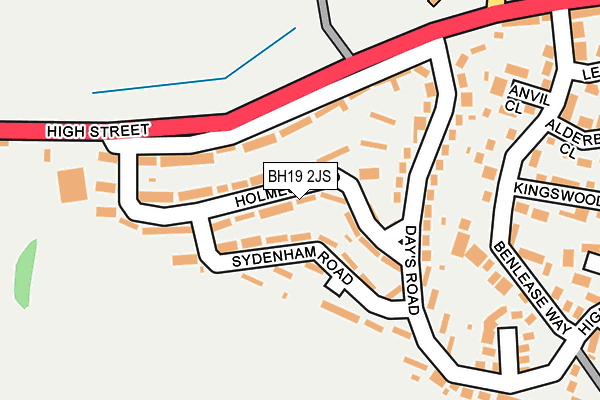 BH19 2JS map - OS OpenMap – Local (Ordnance Survey)
