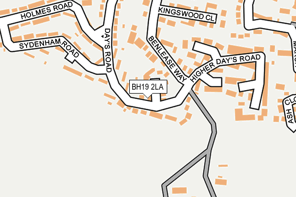 BH19 2LA map - OS OpenMap – Local (Ordnance Survey)