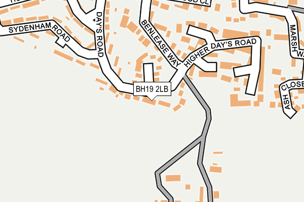 BH19 2LB map - OS OpenMap – Local (Ordnance Survey)