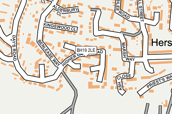 BH19 2LE map - OS OpenMap – Local (Ordnance Survey)