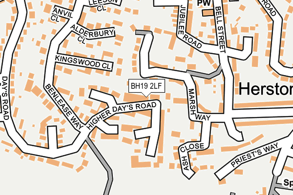 BH19 2LF map - OS OpenMap – Local (Ordnance Survey)