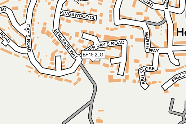 BH19 2LG map - OS OpenMap – Local (Ordnance Survey)