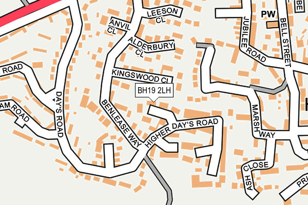 BH19 2LH map - OS OpenMap – Local (Ordnance Survey)