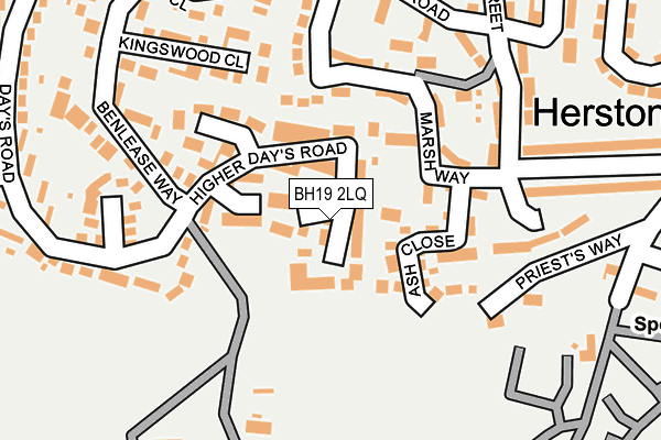 BH19 2LQ map - OS OpenMap – Local (Ordnance Survey)