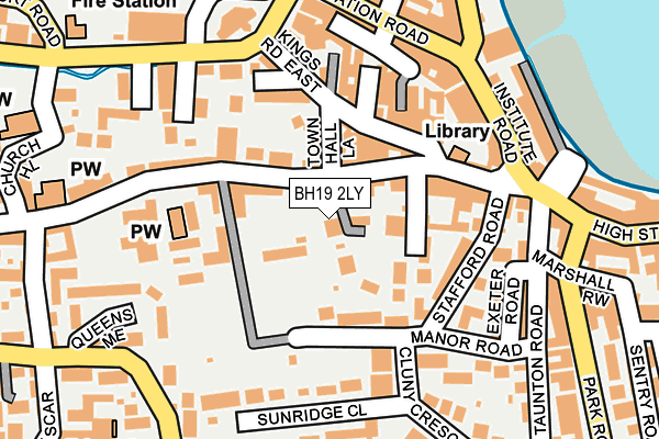 BH19 2LY map - OS OpenMap – Local (Ordnance Survey)