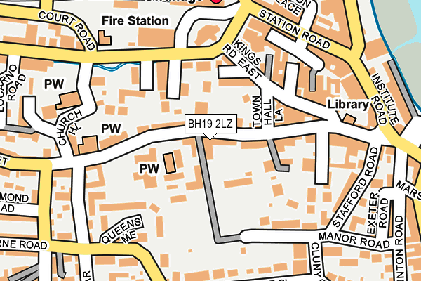 BH19 2LZ map - OS OpenMap – Local (Ordnance Survey)