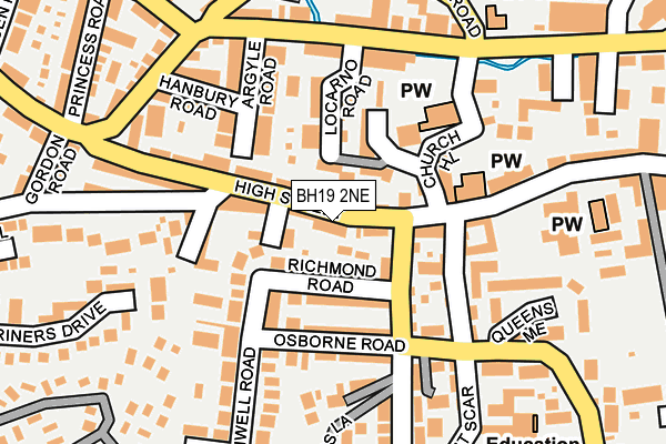 BH19 2NE map - OS OpenMap – Local (Ordnance Survey)