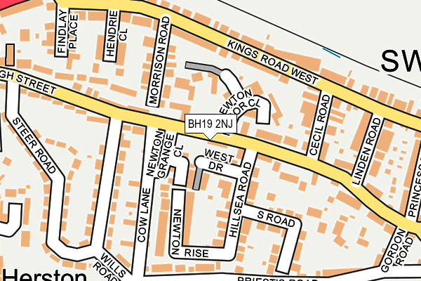 BH19 2NJ map - OS OpenMap – Local (Ordnance Survey)
