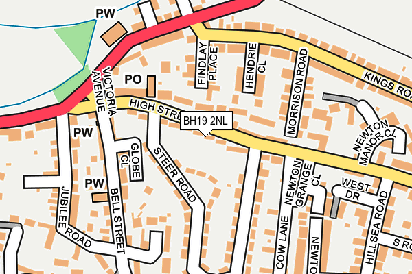 BH19 2NL map - OS OpenMap – Local (Ordnance Survey)