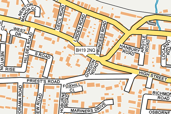 BH19 2NQ map - OS OpenMap – Local (Ordnance Survey)