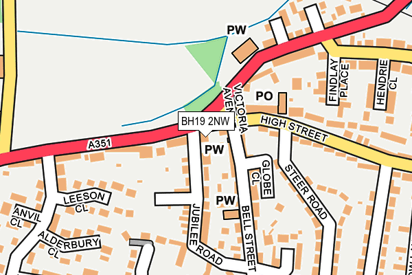 BH19 2NW map - OS OpenMap – Local (Ordnance Survey)