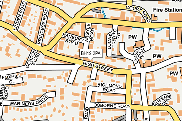 BH19 2PA map - OS OpenMap – Local (Ordnance Survey)