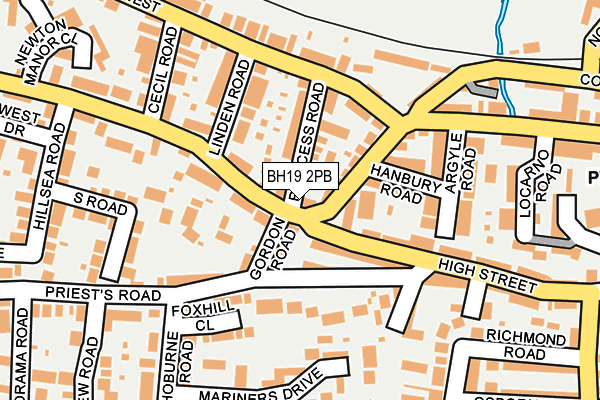 BH19 2PB map - OS OpenMap – Local (Ordnance Survey)