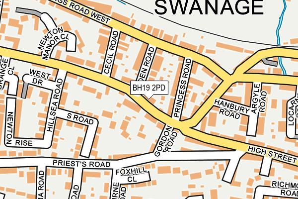 BH19 2PD map - OS OpenMap – Local (Ordnance Survey)