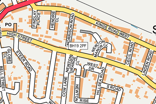 BH19 2PF map - OS OpenMap – Local (Ordnance Survey)