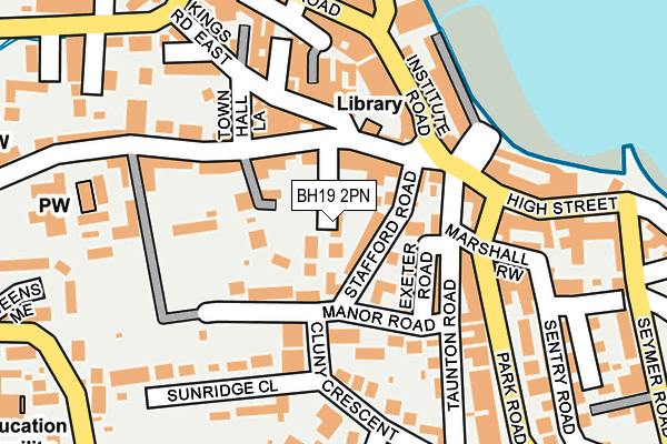 BH19 2PN map - OS OpenMap – Local (Ordnance Survey)