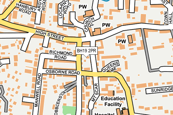 BH19 2PR map - OS OpenMap – Local (Ordnance Survey)
