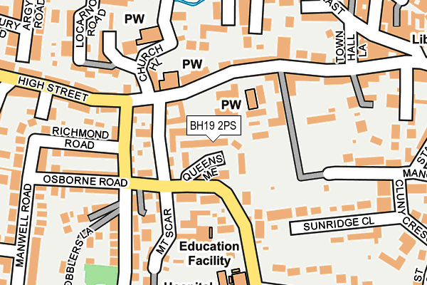 BH19 2PS map - OS OpenMap – Local (Ordnance Survey)