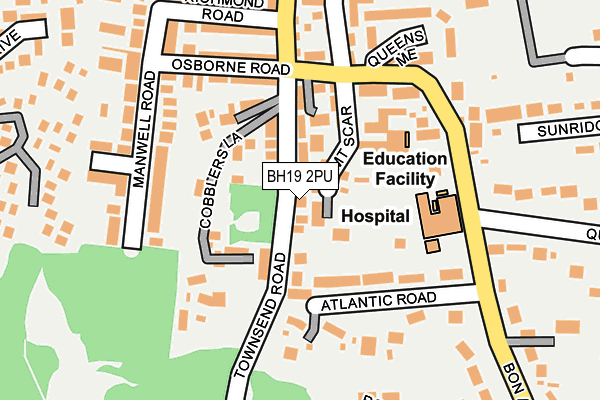 BH19 2PU map - OS OpenMap – Local (Ordnance Survey)