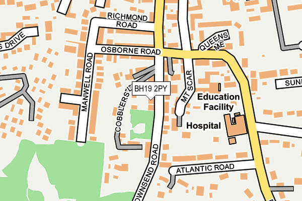 BH19 2PY map - OS OpenMap – Local (Ordnance Survey)