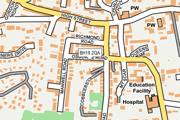 BH19 2QA map - OS OpenMap – Local (Ordnance Survey)