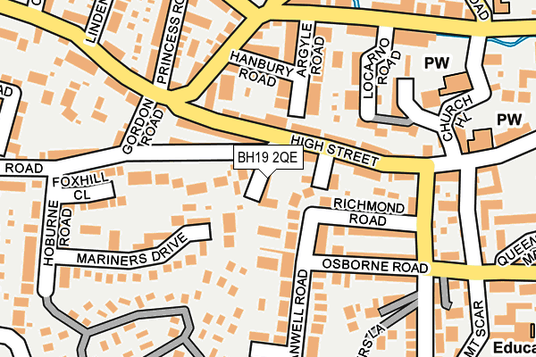 BH19 2QE map - OS OpenMap – Local (Ordnance Survey)