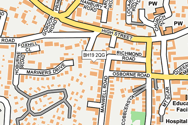 BH19 2QG map - OS OpenMap – Local (Ordnance Survey)