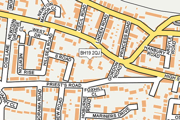 BH19 2QJ map - OS OpenMap – Local (Ordnance Survey)