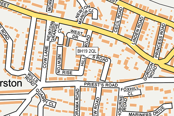 BH19 2QL map - OS OpenMap – Local (Ordnance Survey)