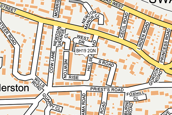 BH19 2QN map - OS OpenMap – Local (Ordnance Survey)