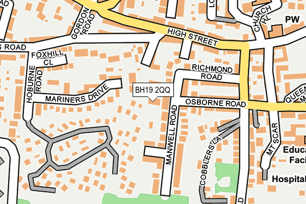 BH19 2QQ map - OS OpenMap – Local (Ordnance Survey)
