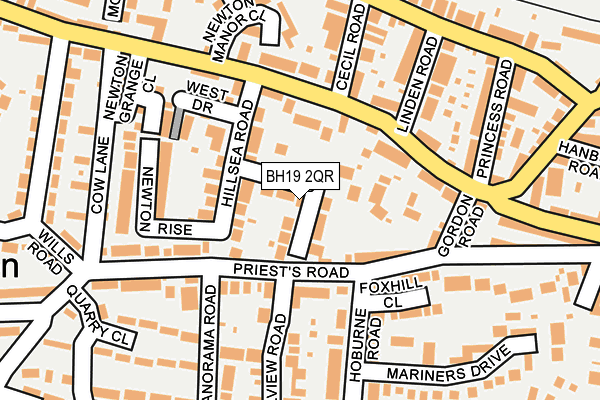 BH19 2QR map - OS OpenMap – Local (Ordnance Survey)