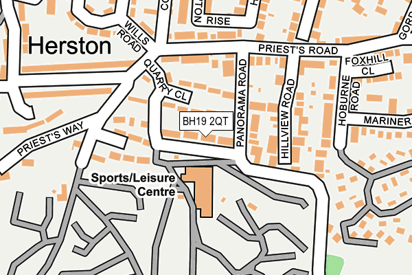 BH19 2QT map - OS OpenMap – Local (Ordnance Survey)