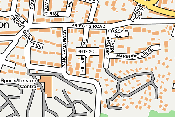 BH19 2QU map - OS OpenMap – Local (Ordnance Survey)