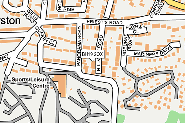 BH19 2QX map - OS OpenMap – Local (Ordnance Survey)