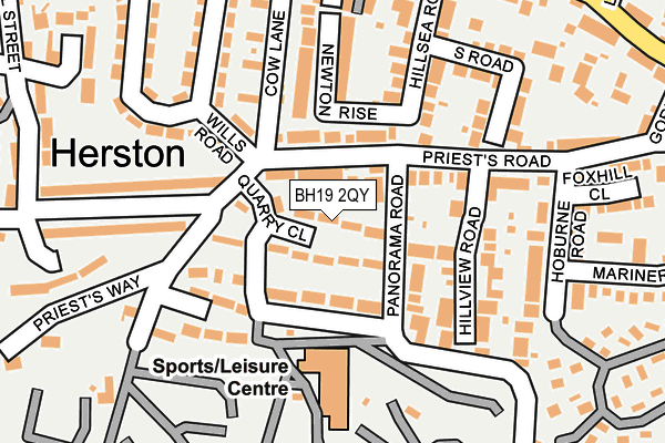 BH19 2QY map - OS OpenMap – Local (Ordnance Survey)