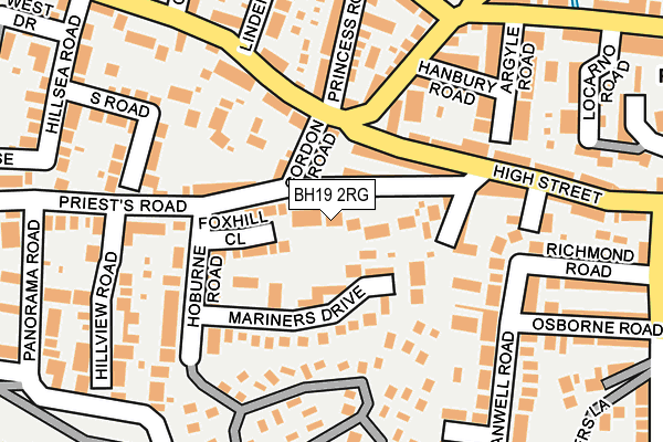 BH19 2RG map - OS OpenMap – Local (Ordnance Survey)