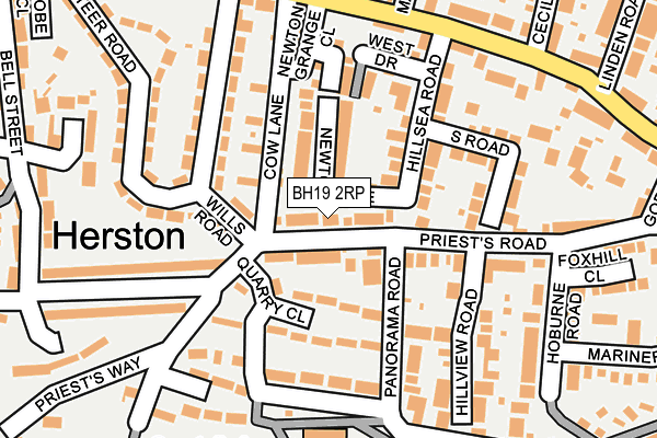 BH19 2RP map - OS OpenMap – Local (Ordnance Survey)