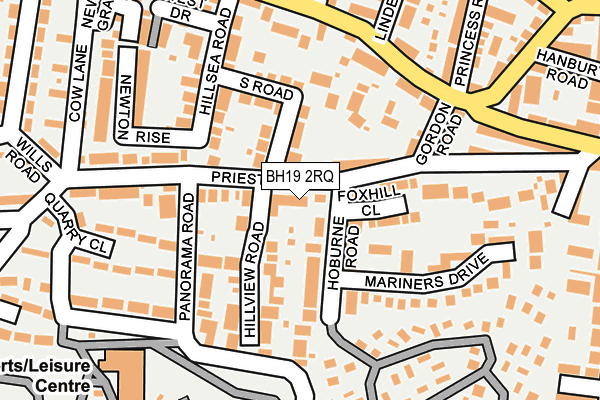 BH19 2RQ map - OS OpenMap – Local (Ordnance Survey)