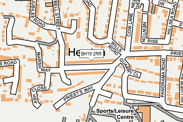 BH19 2RR map - OS OpenMap – Local (Ordnance Survey)