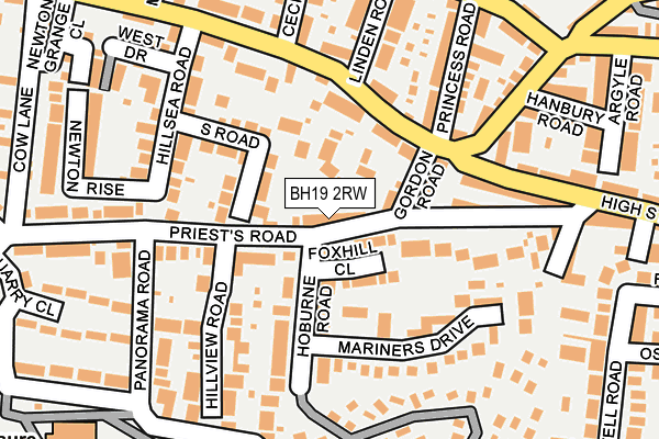 BH19 2RW map - OS OpenMap – Local (Ordnance Survey)