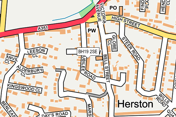 BH19 2SE map - OS OpenMap – Local (Ordnance Survey)