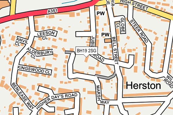 BH19 2SG map - OS OpenMap – Local (Ordnance Survey)