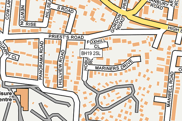 BH19 2SL map - OS OpenMap – Local (Ordnance Survey)