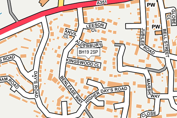 BH19 2SP map - OS OpenMap – Local (Ordnance Survey)